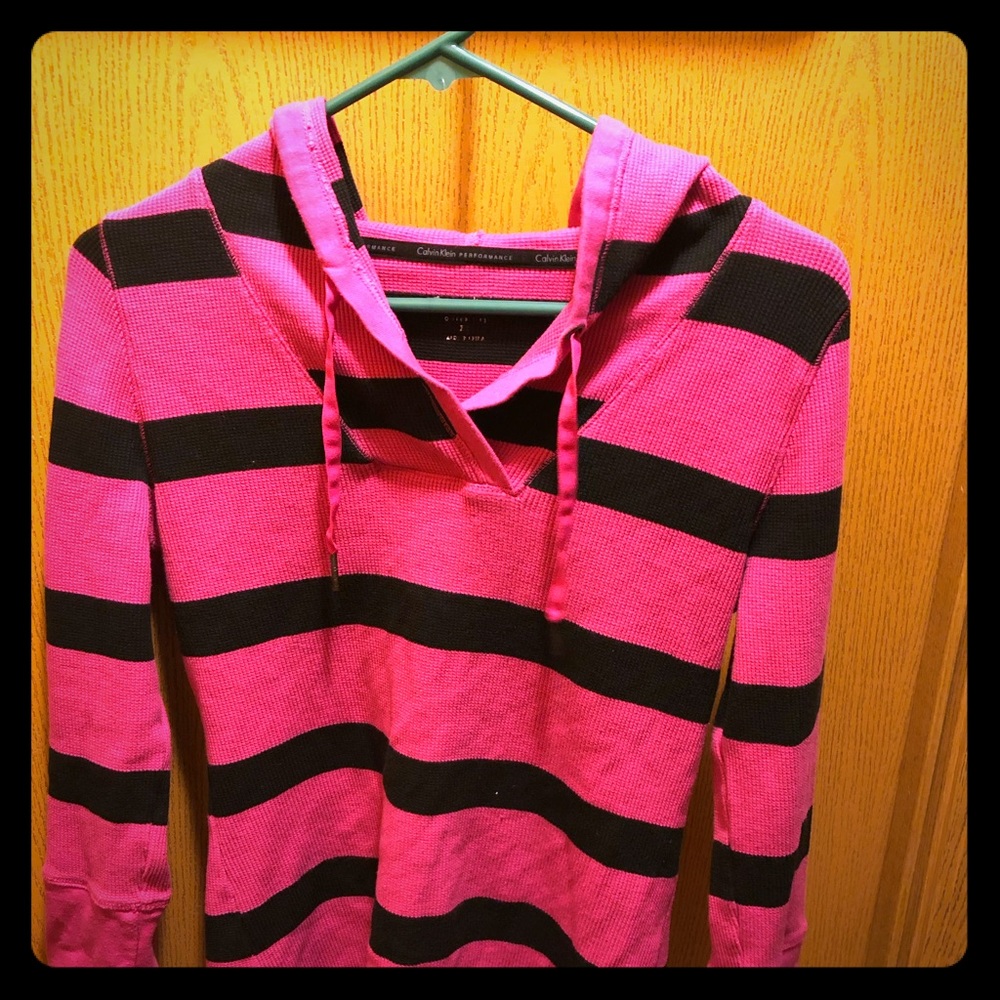 Long sleeve Calvin Klein pink and black shirt XL